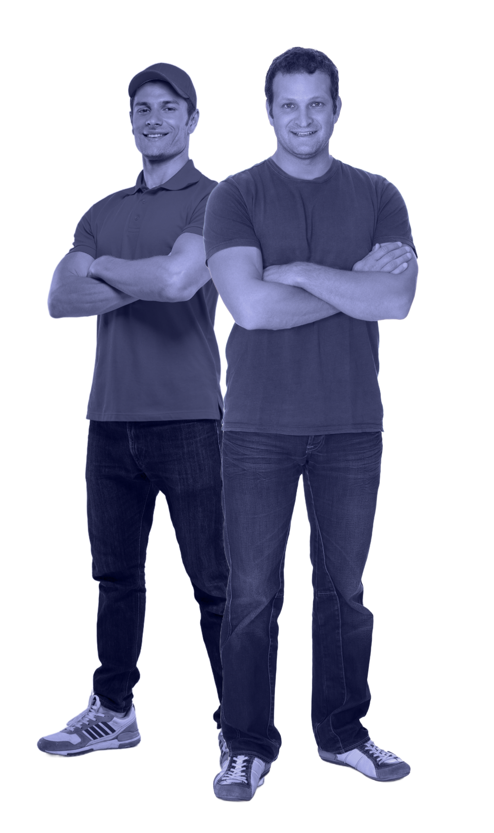 Two men standing side by side.